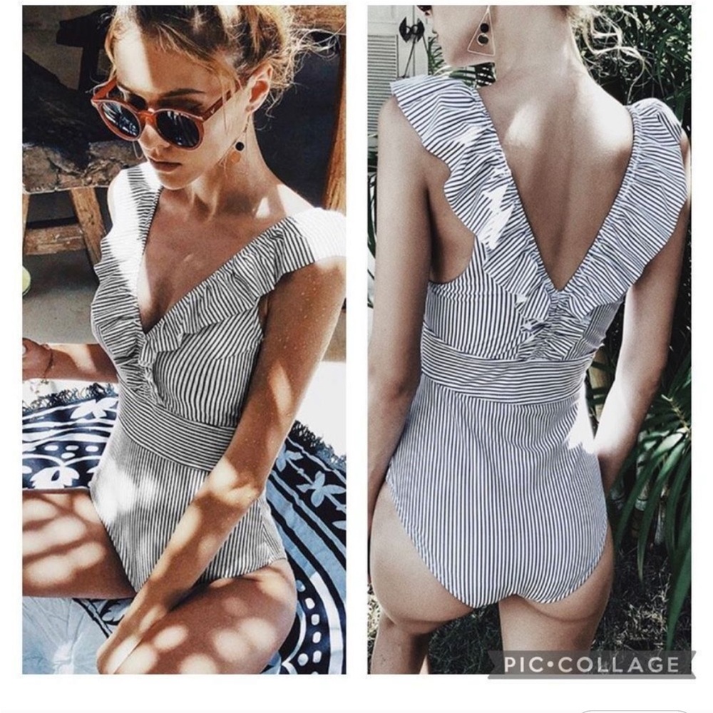 NWT “Emma” one piece ruffle swimsuit